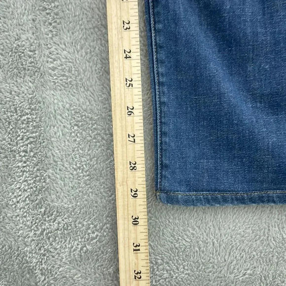 Uniqlo Womens Slim Tapered Jeans 27" Waist 33" Inseam Distressed Blue Denim 3660 - Picture 7 of 10